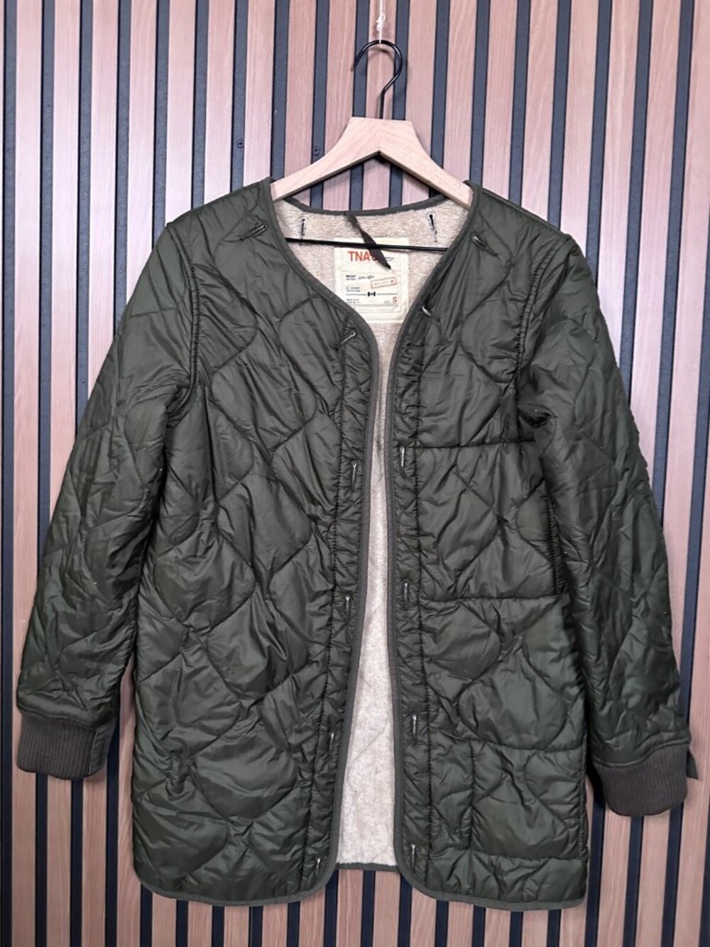 Artizia Jacket Small Wool Nylon Puffer Quilted Sherpa Lining Open Front Parka